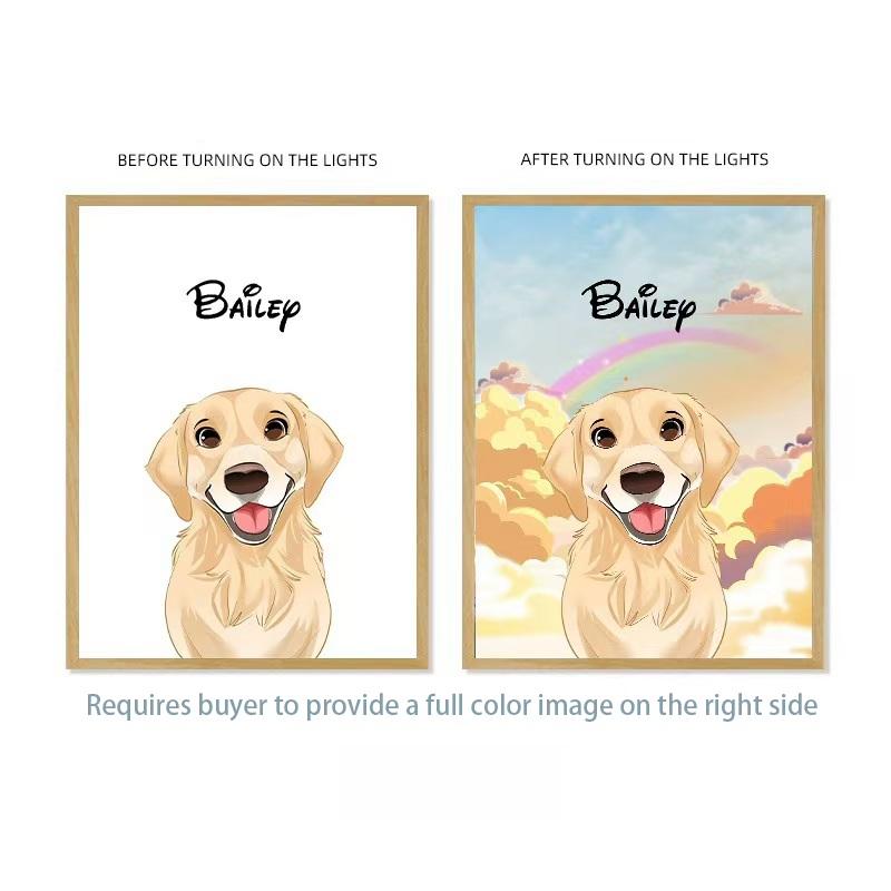 Pet Customized Portrait Framed with Nightlight