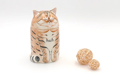 Personalized Cat Urn with Semi-spherical cover